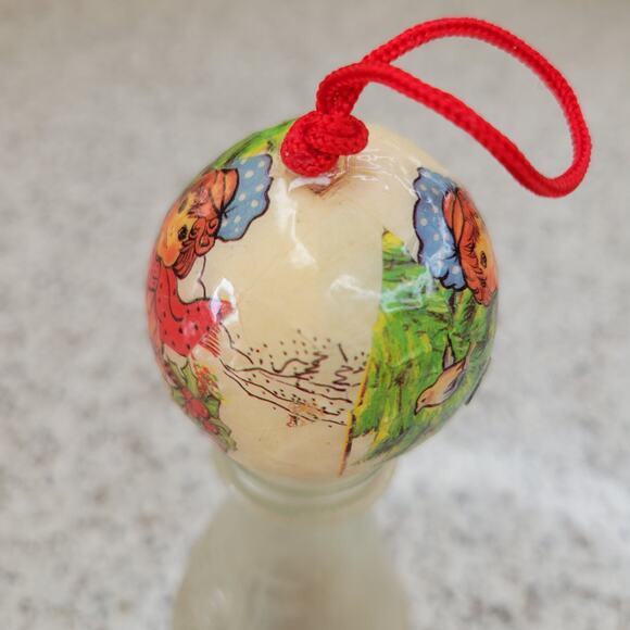 VTG Paper Maché Decoupage German Boy Goose Mini Christmas Ornament Ball Bauble - Picture 3 of 16